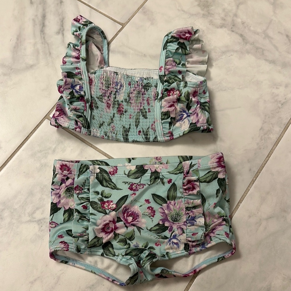 Floral Ruffle Bikini Set